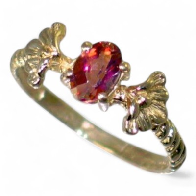 Twilight Fire Topaz, 10KY or 14KY Solid Gold Ladies Ring, R192