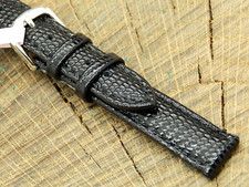 Hadley Roma NOS Unused Vintage Lizard Grain w Silver Tone Buckle Watch Band 12mm