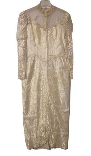 Vintage Wedding Dress Handmade Ivory Cream Off Whi
