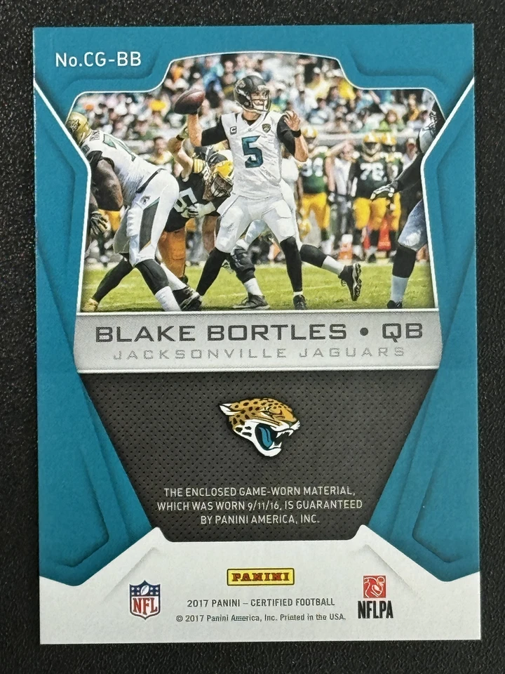 2017 Panini Certified #CG-BB Blake Bortles Gamers Mirror Orange #/75 Jaguars - Image 2 of 2