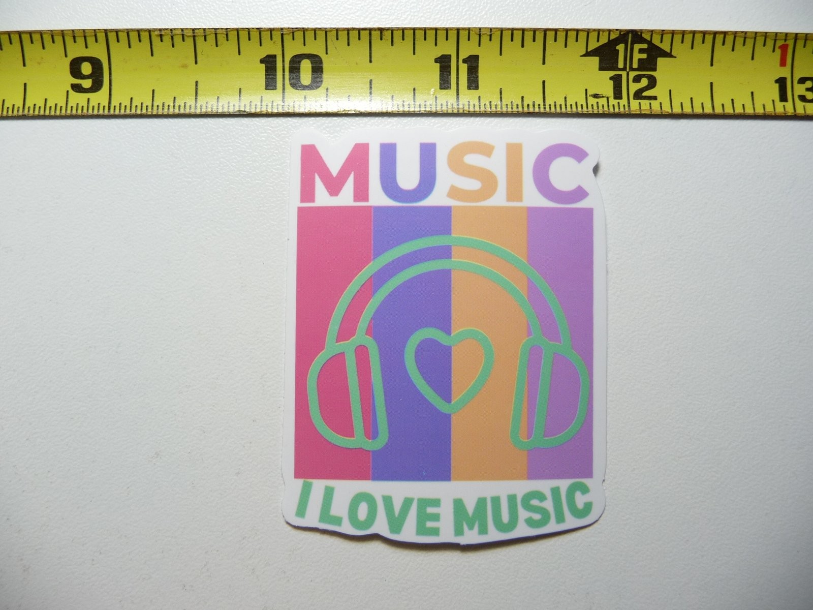 Music Lover Heart Headphones Decal Sticker for Fans