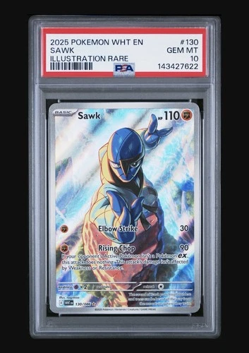 2025 POKEMON WHT EN-WHITE FLARE ILLUSTRATION RARE #130 SAWK PSA 10