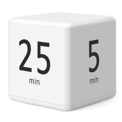 Pomodoro Cube Timer, Productivity Visual Timer 5/25/15/45 Minutes Preset, Desk
