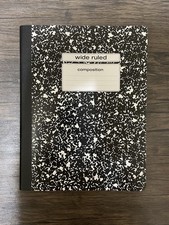 Staples Wide Ruled Composition Notebooks In Black Marble - 100 Sheets, Set Of 6