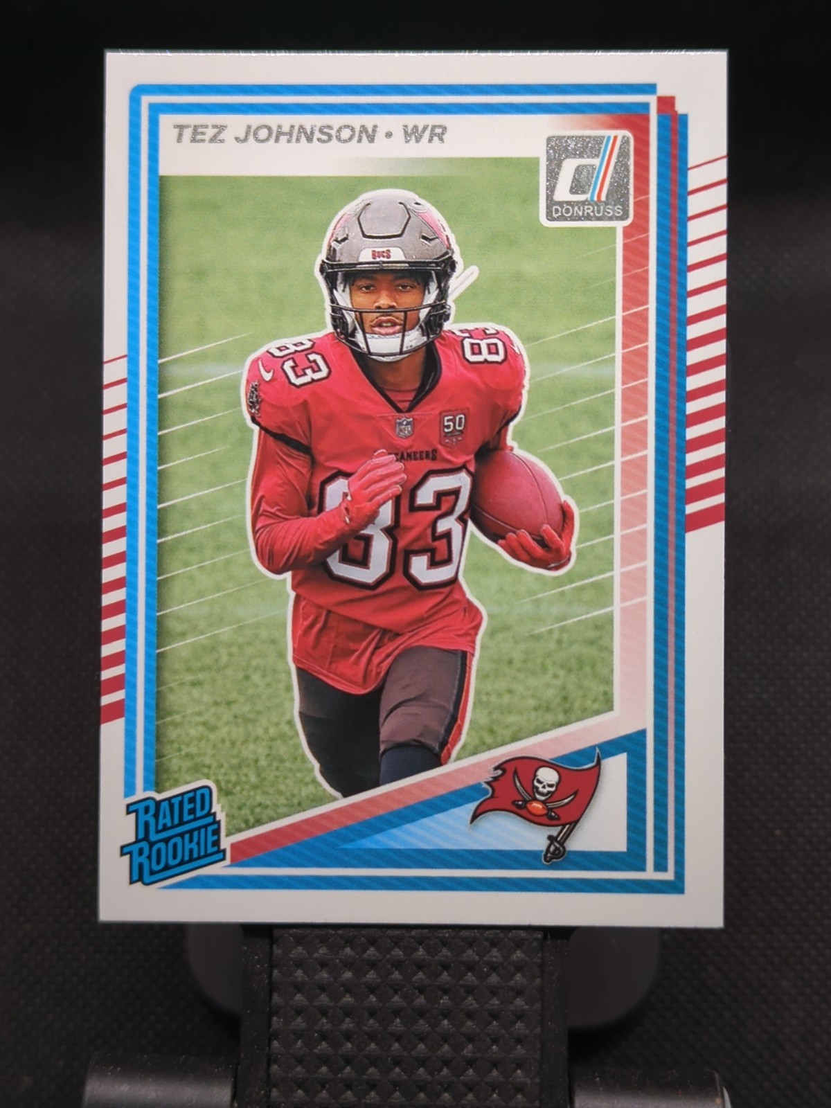 2025 Panini Donruss #313 Tez Johnson Rated Rookie Tampa Bay Buccaneers (RC)