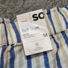 NWT So Goods For Life Women's High Rise Soft Shorts Blue Tan Striped Size Med — photo 6