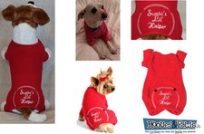 Christmas Dog Pajamas - Embroidered Santa's Helper Thermal PJs