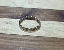 Vintage Antique 14k Solid Yellow  Wedding Twist  Band Ring Small  Size 3.75