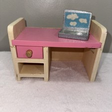 Kid Kraft Desk Laptop Office Dollhouse Wooden Furniture Set Lot Missing Drawer