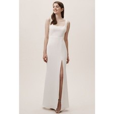 New Anthropologie BHLDN Adena Crepe Dress $198 SIZE 22 Ivory 