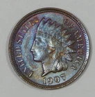 1907 Indian Head/Oak Wreath rev Cent Nice BROWN UNC 1c