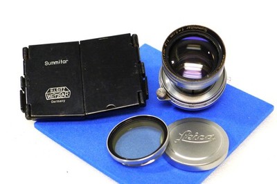 Leica 5cm f2 Summitar Collapsible L39 SM Lens Set w/SOOPD Hood/Filter/Caps NICE!