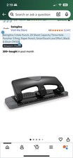 Swingline 3 Hole Punch, 20 Sheet Capacity Three Hole Puncher 3 Ring, Paper Punch