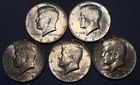Lot of 5 KENNEDY 40% SILVER HALF DOLLARS 1966 1967(2) 1968 1969 UNC