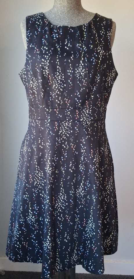Tokito Fit & Flare Black Mini Hearts Dress Size 10 lined Fairy Coquette