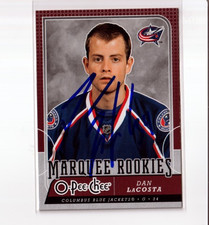 DAN LACOSTA autographed '08/09 COLUMBUS BLUE JACKETS 