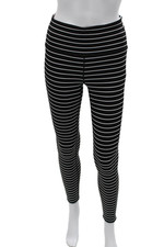 Athleta Womens Black Striped Ankle Leggings Size S