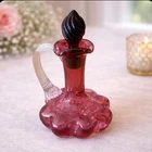 Vintage Fenton Ruby Overlay Melon Ribbed Dot Optic Cruet Bottle with Stopper 4”