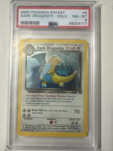 Dark Dragonite 5/82 Team Rocket Holo Psa 8