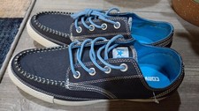 Womens All Star Converse Blue and white shoes.