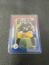 2025 Topps Chrome Troy Fautanu Red White And Blue Refractor Pittsburgh Steelers