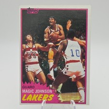 Topps 1981-82 Magic Johnson #21 Lakers Basketball Card NM see photos! HOF!