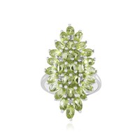 Cavill Peridot Ring 925 Sterling Silber Rhodiniert GrüN Damen Blatt