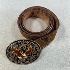 American bald eagle vintage belt buckle leather made in usa