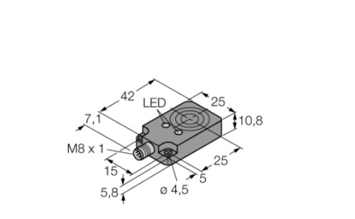 1662002 Turck Inductive Proximity Sensor; Proximity; Inductive; 8mm Range;