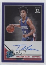 2019-20 Donruss Optic Rated Rookie Purple Prizm Signatures Terance Mann Auto nd3