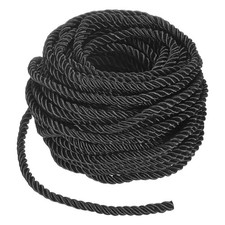 16 Yards Soft Twisted Rope Trim, 5mm Black Polyester Cord for DIY Craft