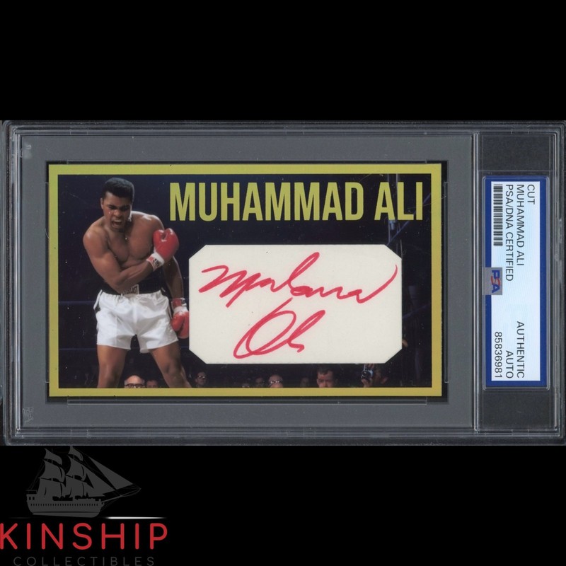 Muhammad Ali signed Cut 3x5 Custom Card PSA DNA Slab Boxing HOF Auto C6320