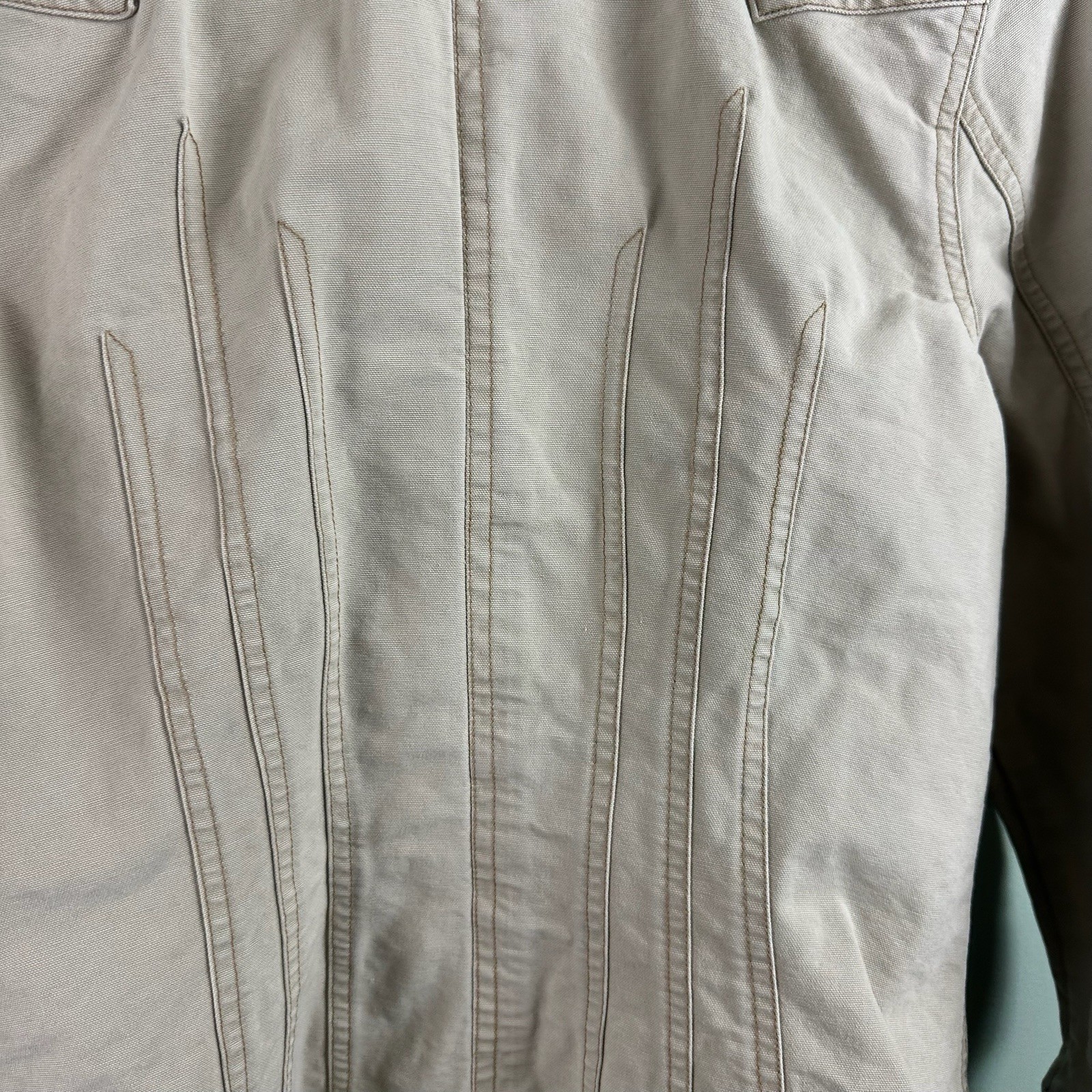 American Eagle Womens Jacket Button Front Khaki S… - image 11