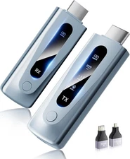 2025 Upgraded Wireless HDMI Transmitter and Receiver 328FT/100M, Light Blue 