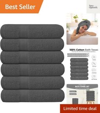 6 Pack Bath Towels Set 27 x 54 Inches 100 Ring Spun Cotton, Lightweight, Qui...