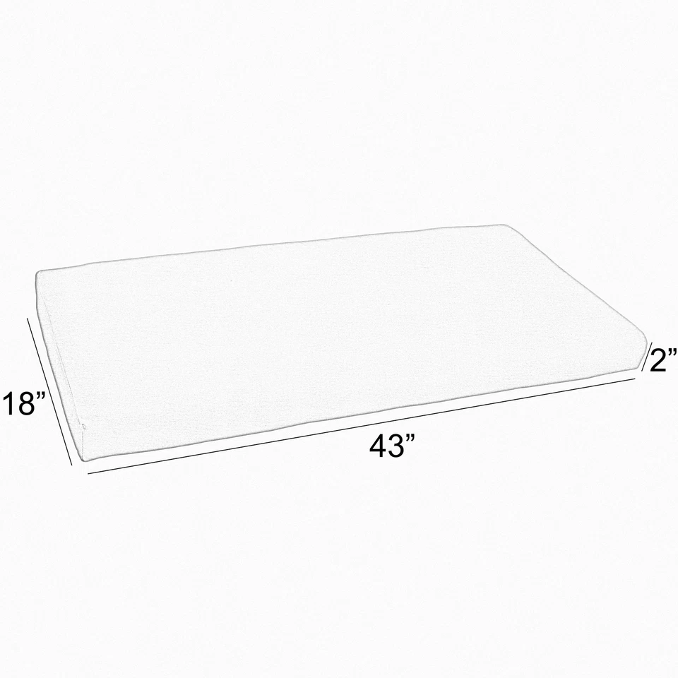 Sunbrella Dupione 43 in x 18 in x 2 in Bench Cushion Bristol - Image 3 of 4