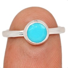 Natural Kingman Turquoise 925 Sterling Silver Ring Jewelry s.6.5 CR67511