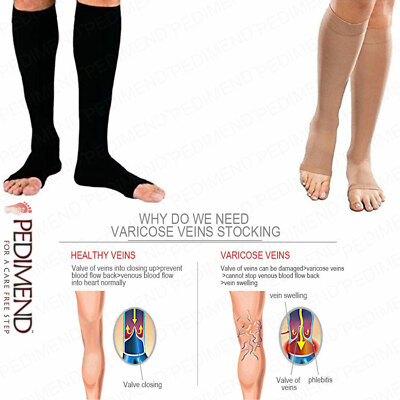 Pedimend  Knee High Toeless Compression Stockings - Calf Compression Socks - UK