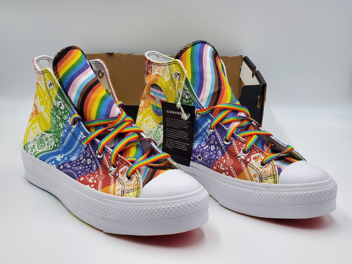 Converse Chuck Taylor Platform Hi Sneakers Pride Unisex Womens Mens 