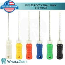 K Files Ro0t Canal 21mm Hand Endo Dental Hedstrom 6pcs Pack Reamers #15-40