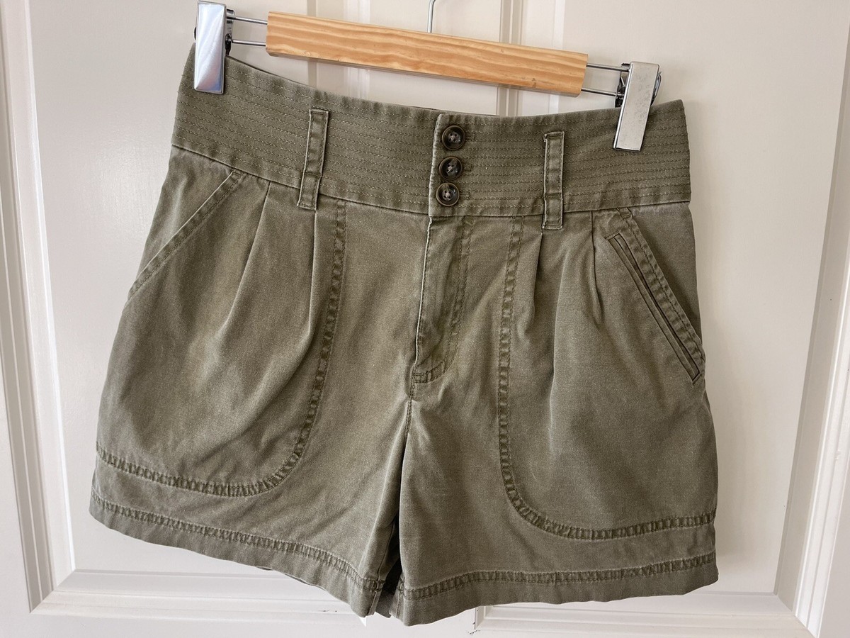 Marc by Marc Jacobs 4 Shorts Moore Green High Waist 3 Button Pleats Workwear