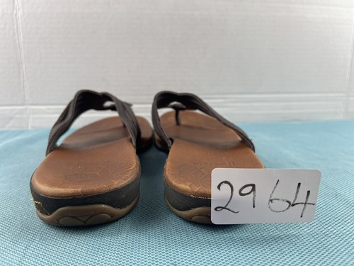 Merrell Womens Shoes Brown 7 M Leather Mahogany Toe Thong Comfort Casual Sandals - Picture 6 of 11