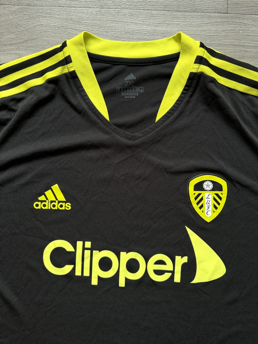 Leeds United Football Shirt Mens 2XL XXL Black Adidas 2021/22