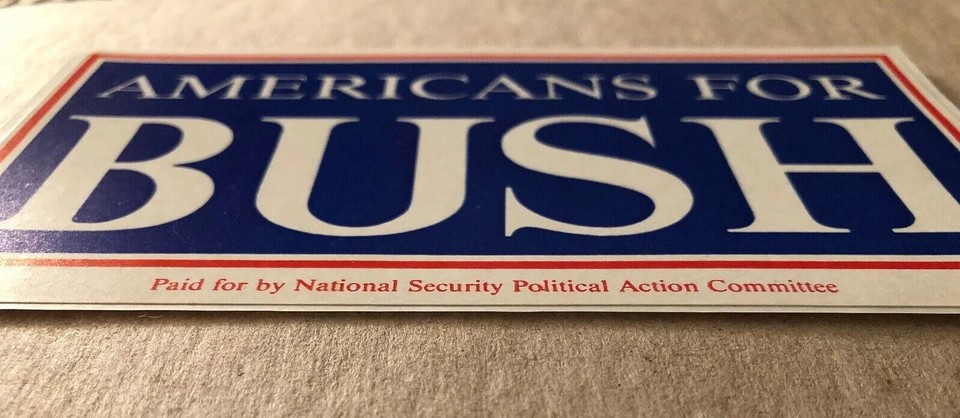Vintage 1988-1992 Americans For Bush Campaign George Bush Sticker | eBay