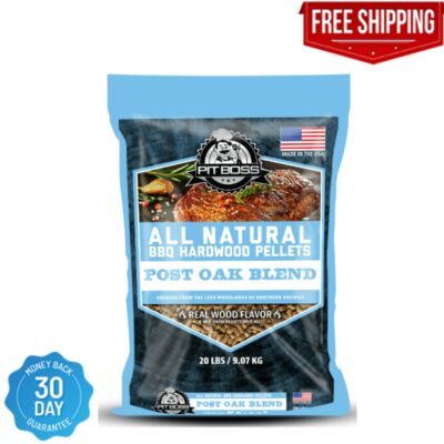 Pit Boss 20lb Post Oak Blend 100% All-Natural Hardwood Pellets, 9.07Kg