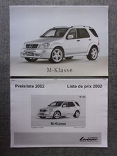 MERCEDES BENZ M-CLASS LORINSER Conversions orig 2002 Brochure + Price List