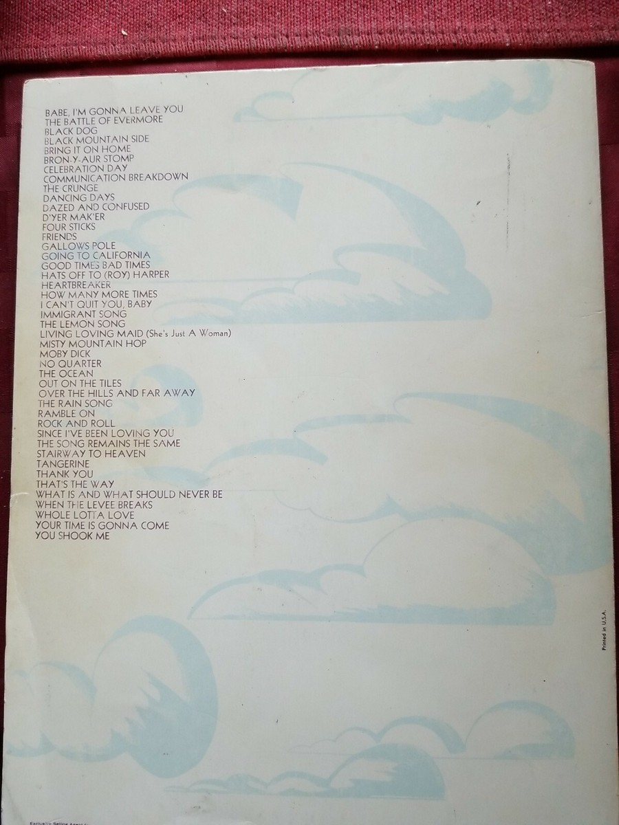 LED ZEPPELIN COMPLETE ORIGINAL ISSUE 1973 SONGBOOK | eBay