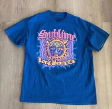 Sublime Graphic Tee Men’s Large Blue Pink Sunshine T-shirt Spencer’s Gifts