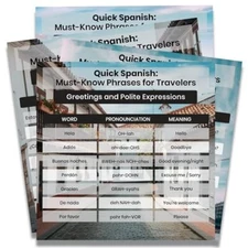 Magnet Me Up Spanish Language Learning Fridge Magnet Decal, 5x5 Inches, 4 Pack