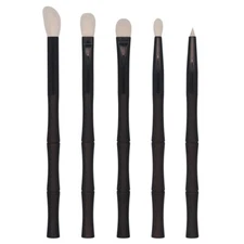 5pcs Saikoho Goat Hair Eye Brushes Kit Ebony Handle Handmade Makeup Brushes Set